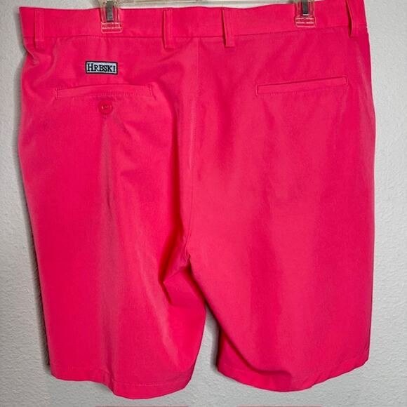 Hreski Mens Performance Golf Shorts Rose Size 36 Button Front With Pockets - Picture 4 of 8